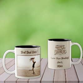 Beste papa ooit! Perfect voor Vaderdag! Tweekleurige Koffiemok