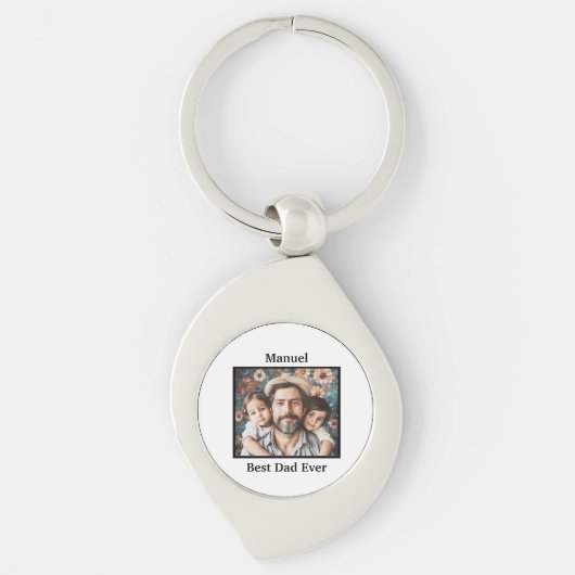 Beste papa ooit personaliseer sleutelhanger (Voorkant)