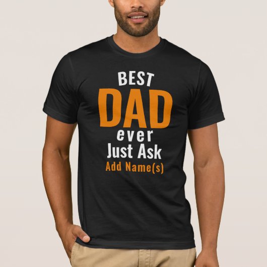 Beste papa ooit. Personaliseer T-shirt (Voorkant)
