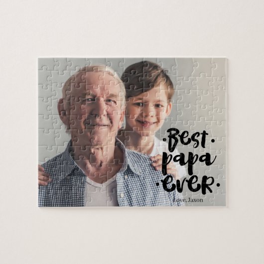 Beste Papa Ooit Persoonlijk Fotocadeau van Klein k Legpuzzel (Horizontaal)