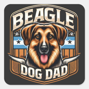 Beste papa ooit - Persoonlijke cadeau hond papa vo Vierkante Sticker
