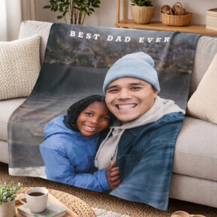 Beste papa ooit Persoonlijke familiefoto aandenken Fleece Deken