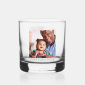 Beste Papa Ooit Persoonlijke Foto Eenvoudige Opa Whisky Glas (Achterkant)