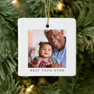 Beste Papa Ooit Persoonlijke Foto Kerst Simpel Keramisch Ornament