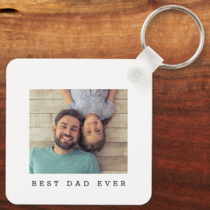 Beste papa ooit Persoonlijke foto Sleutelhanger
