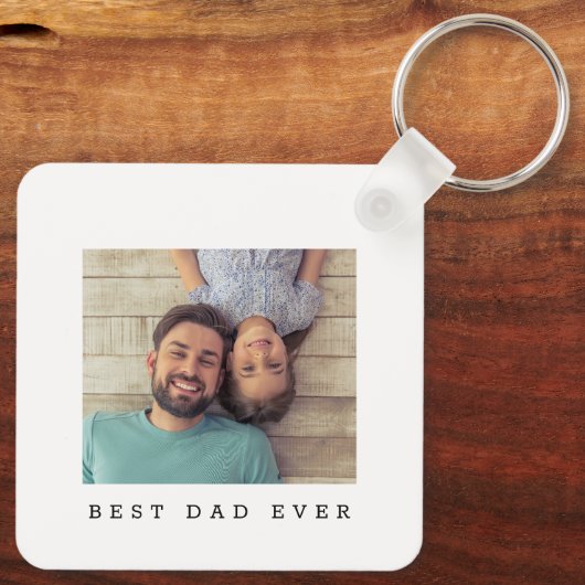 Beste papa ooit Persoonlijke foto  Sleutelhanger (Achterkant)