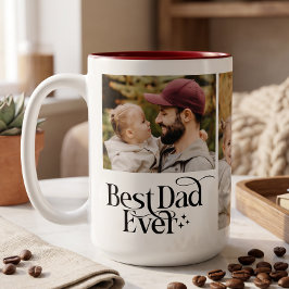 Beste papa ooit Persoonlijke foto Tweekleurige Koffiemok