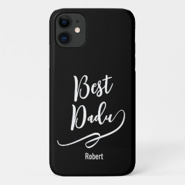 Beste papa ooit Persoonlijke naam elegant zwart Case-Mate iPhone Case