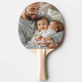 Beste papa ooit persoonlijke naam en foto tafeltennisbatje