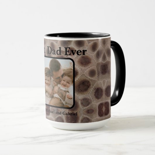 Beste papa ooit Petoskey Stone Michigan Great Lake Mok (Voorkant rechts)