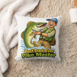 Beste papa ooit Pike Master grappige visvangst car Kussen