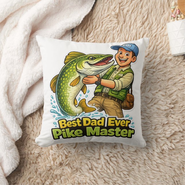 Beste papa ooit Pike Master grappige visvangst car Kussen (Deken)