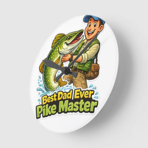Beste papa ooit Pike Master grappige visvangst car Ronde Klok