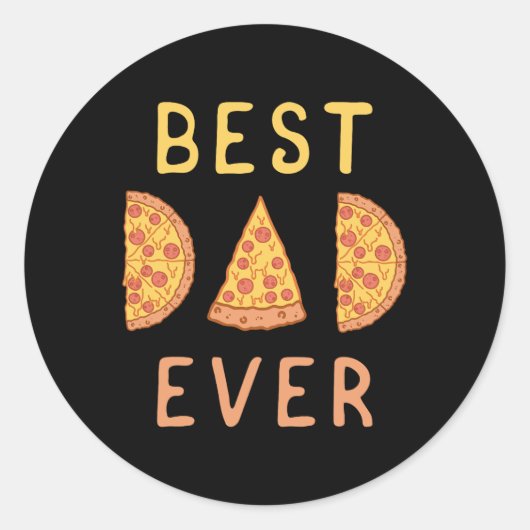 Beste papa ooit Pizza Lover Vaderdag Papa Parenti Ronde Sticker (Voorkant)