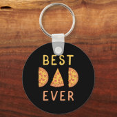 Beste papa ooit Pizza Lover Vaderdag Papa Parenti Sleutelhanger (Voorkant)