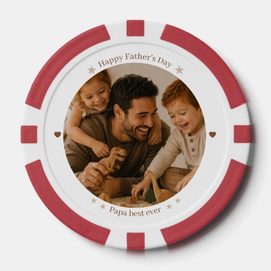 Beste Papa Ooit Poker Chips - Vaderdag Cadeau (Voorkant)