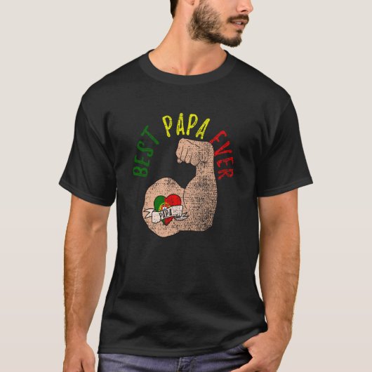 Beste Papa ooit Portugese vaders Dag T-shirt (Voorkant)