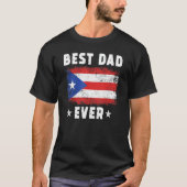Beste papa ooit Puerto Rico vlag Beste pap T-shirt (Voorkant)