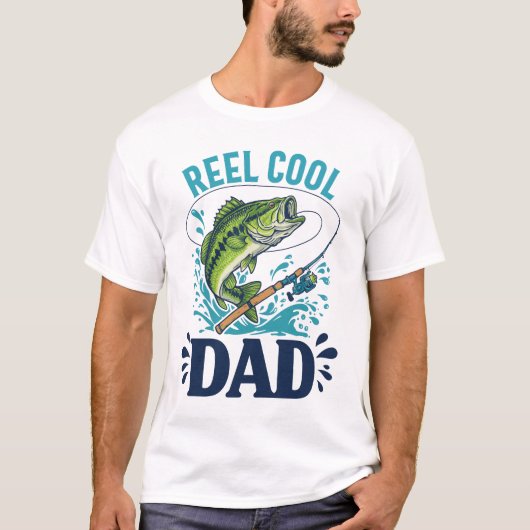 Beste papa ooit Reel Cool papa Gevist T-shirt (Voorkant)