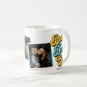 Beste papa ooit Retro | 2 Foto | Vaderdag Koffiemok (Voorkant rechts)