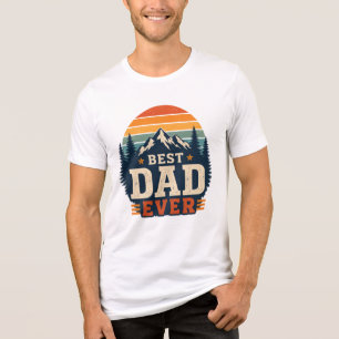 Beste Papa Ooit Retro Berg T-Shirt   Vintage Vet