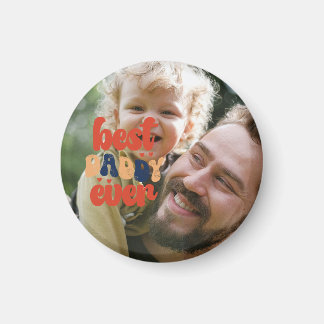 Beste papa ooit Retro gepersonaliseerde foto Magneet