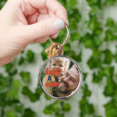 Beste papa ooit retro gepersonaliseerde foto sleutelhanger (Hand)