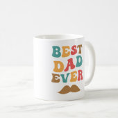 Beste Papa Ooit Retro Groovy Tekst Snavel Koffiemok (Voorkant rechts)