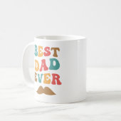 Beste Papa Ooit Retro Groovy Tekst Snavel Koffiemok (Voorkant links)