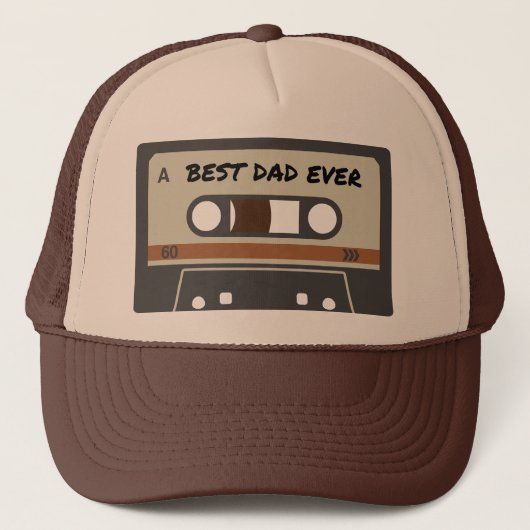 Beste papa ooit Retro Mixtape Minimalist Trucker Pet (Voorkant)