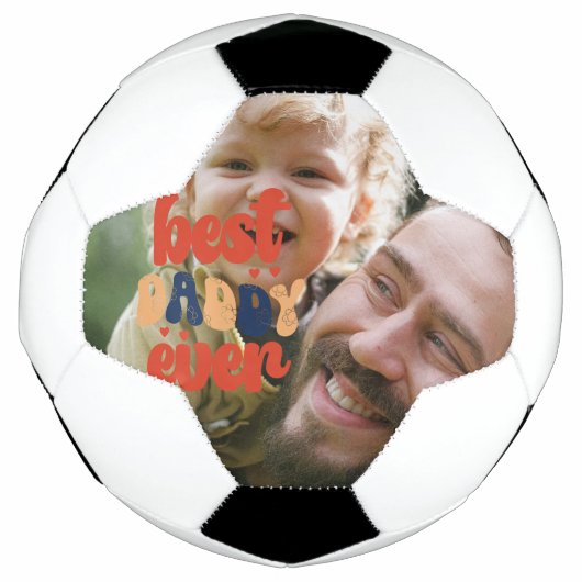Beste Papa Ooit Retro Persoonlijke Foto Voetbal (Voorkant)