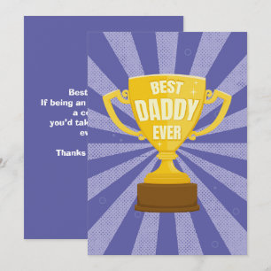 Beste papa ooit retro trofee beker Vaderdag Feestdagenkaart