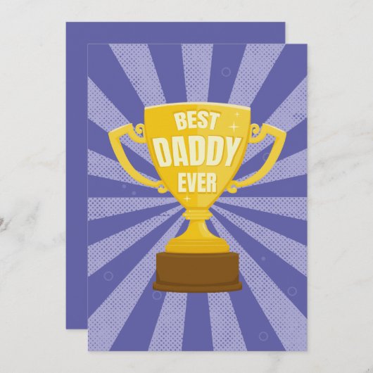 Beste papa ooit Retro trofee beker Vaderdag Feestdagenkaart (Voorkant / Achterkant)