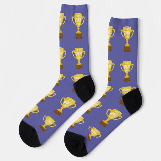 Beste papa ooit Retro Trophy Cup Cool Vaderdag Sokken (Links)