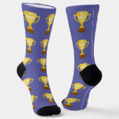 Beste papa ooit Retro Trophy Cup Cool Vaderdag Sokken (Gebogen)