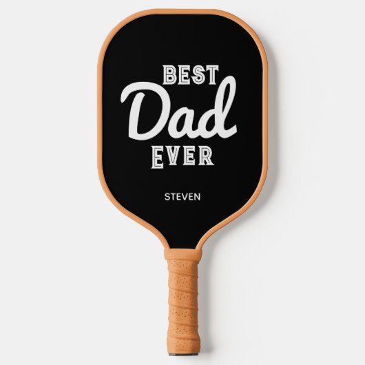 Beste papa ooit Retro Typografie gepersonaliseerd Pickleball Paddle (Voorkant)