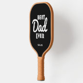 Beste papa ooit Retro Typografie gepersonaliseerd Pickleball Paddle (Links)