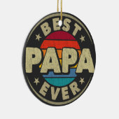 Beste papa ooit retro  vader vaders dag keramisch ornament (Rechts)