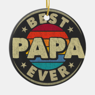 Beste papa ooit retro  vader vaders dag keramisch ornament