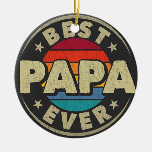 Beste papa ooit retro  vader vaders dag keramisch ornament (Voorkant)