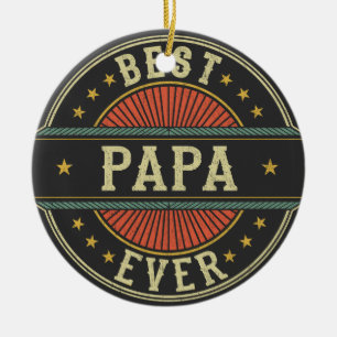 Beste papa ooit retro  vader vaders dag keramisch ornament