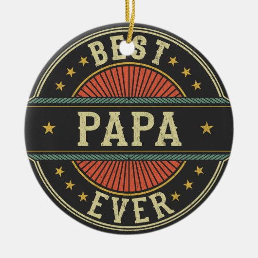 Beste papa ooit retro vader vaders dag keramisch ornament (Voorkant)