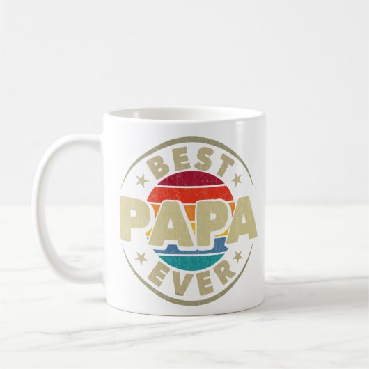 Beste papa ooit retro vader vaders dag koffiemok (Links)