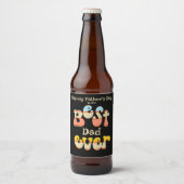Beste papa ooit Retro Vaderdag Bier Etiket (Voorkant)
