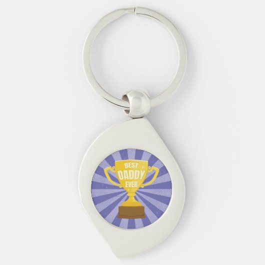 Beste papa ooit Retro Vaderdag Cool Trofee Beker Sleutelhanger (Voorkant)