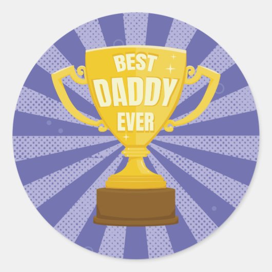 Beste papa ooit Retro Vaderdag Cool Trophy Cup Ronde Sticker (Voorkant)