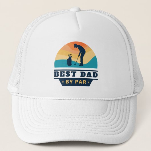 Beste papa ooit Retro Vaders Dag Golf Lover Trucker Pet (Voorkant)