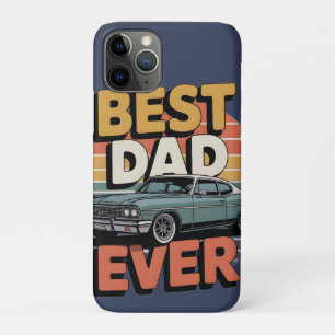 Beste Papa Ooit Retro Vintage Teal Muscle Car Case-Mate iPhone Case
