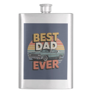 Beste Papa Ooit Retro Vintage Teal Muscle Car Flacon