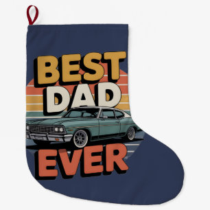 Beste Papa Ooit Retro Vintage Teal Muscle Car Grote Kerstsok
